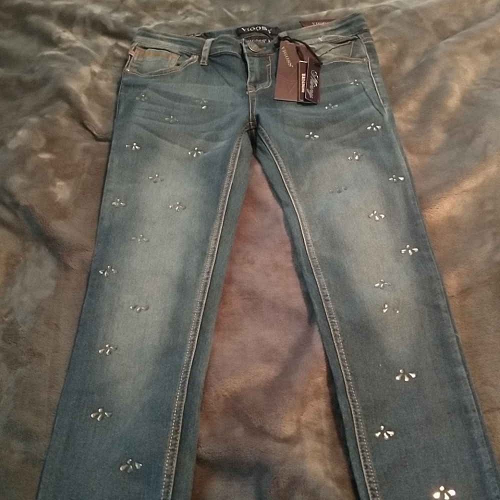 Vigoss girls blinged skinny jeans sz 12